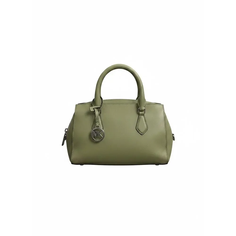 Michael Kors Sheila Light Sage Green Small Satchel Crossbody Bag w/ MK Charm
